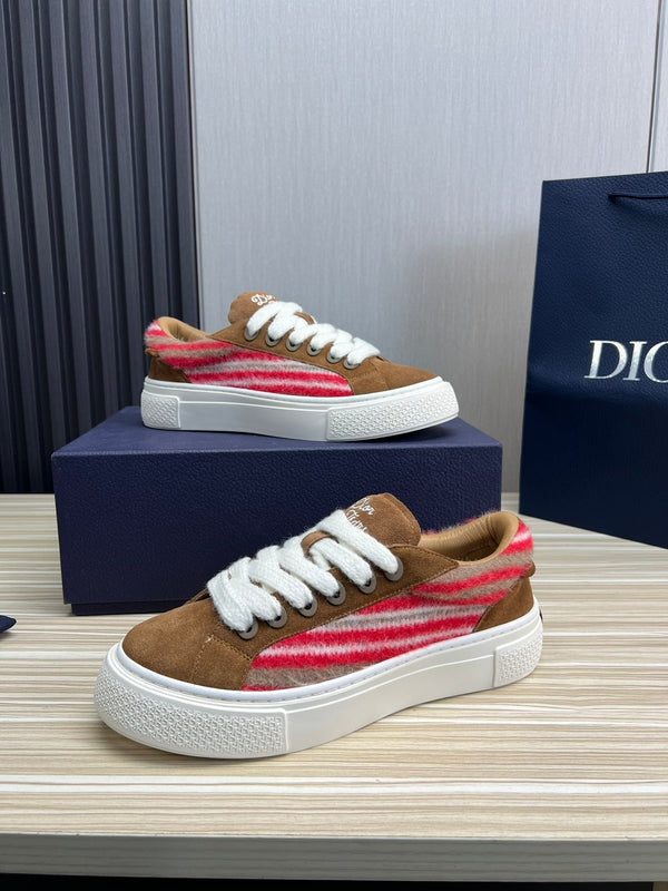 CD B33 SNEAKER BROWN SUEDE AND FABRIC