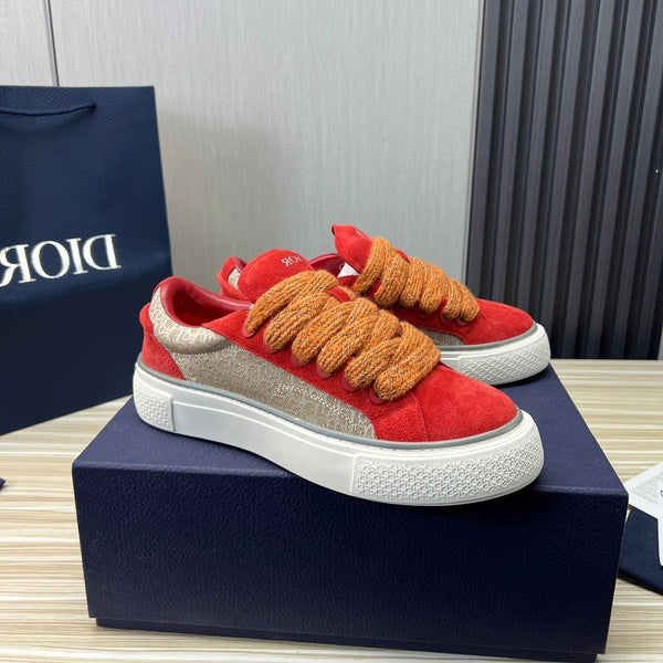 CD B33 SNEAKER RED AND BROWN SUEDE