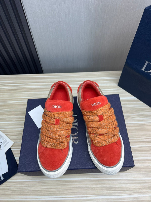 CD B33 SNEAKER RED AND BROWN SUEDE