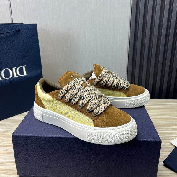 CD B33 SNEAKER BROWN AND PASTEL YELLOW SUEDE