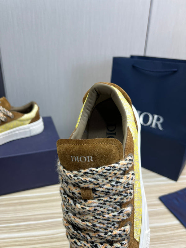 CD B33 SNEAKER BROWN AND PASTEL YELLOW SUEDE