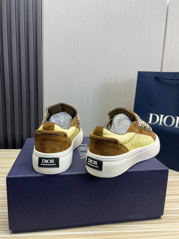 CD B33 SNEAKER BROWN AND PASTEL YELLOW SUEDE
