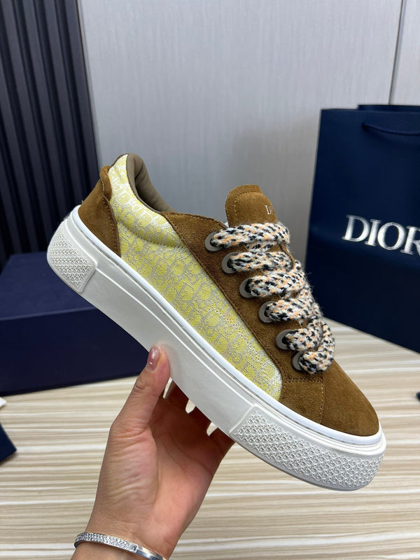 CD B33 SNEAKER BROWN AND PASTEL YELLOW SUEDE