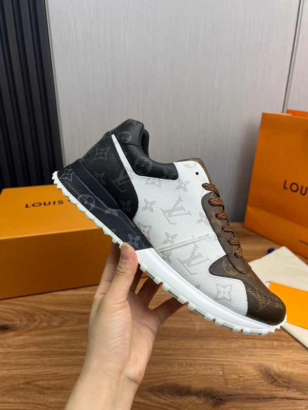 LV SNEAKER IN PELLE DI VITELLO MONOGRAMMA MARRONE MIX BIANCO E GRIGIO