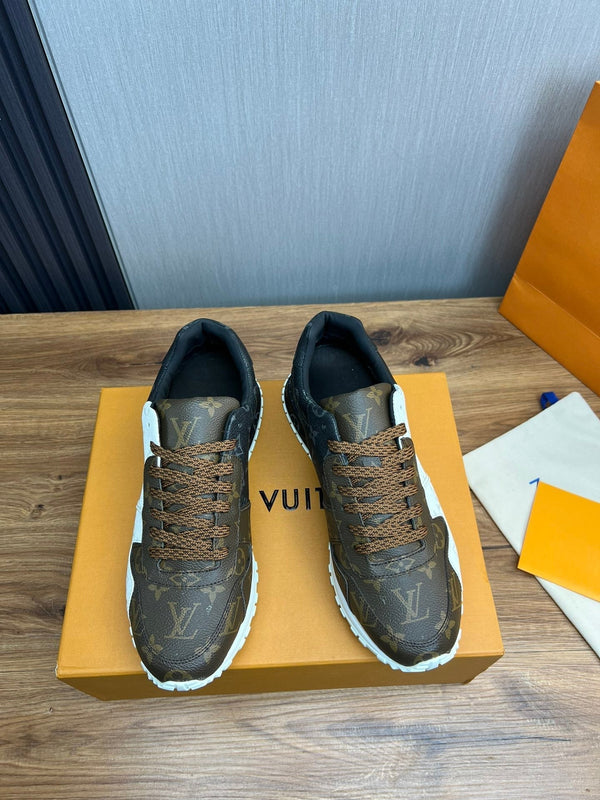 LV SNEAKER IN PELLE DI VITELLO MONOGRAMMA MARRONE MIX BIANCO E GRIGIO
