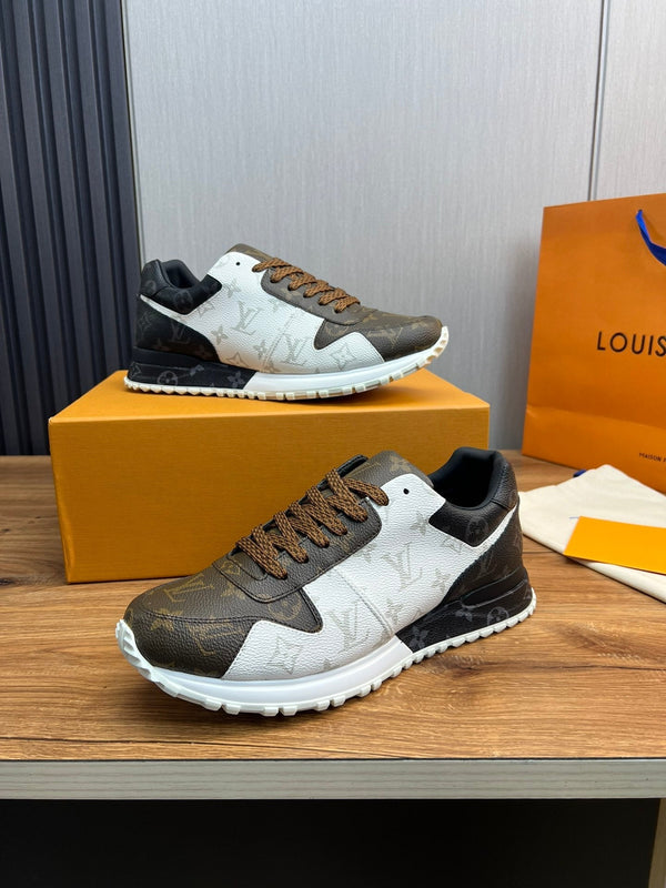 LV SNEAKER IN PELLE DI VITELLO MONOGRAMMA MARRONE MIX BIANCO E GRIGIO