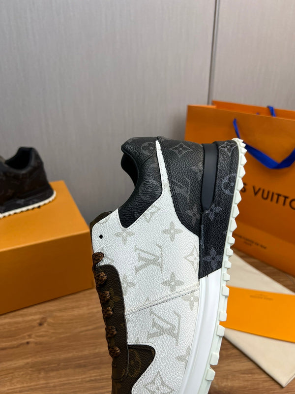 LV SNEAKER IN PELLE DI VITELLO MONOGRAMMA MARRONE MIX BIANCO E GRIGIO