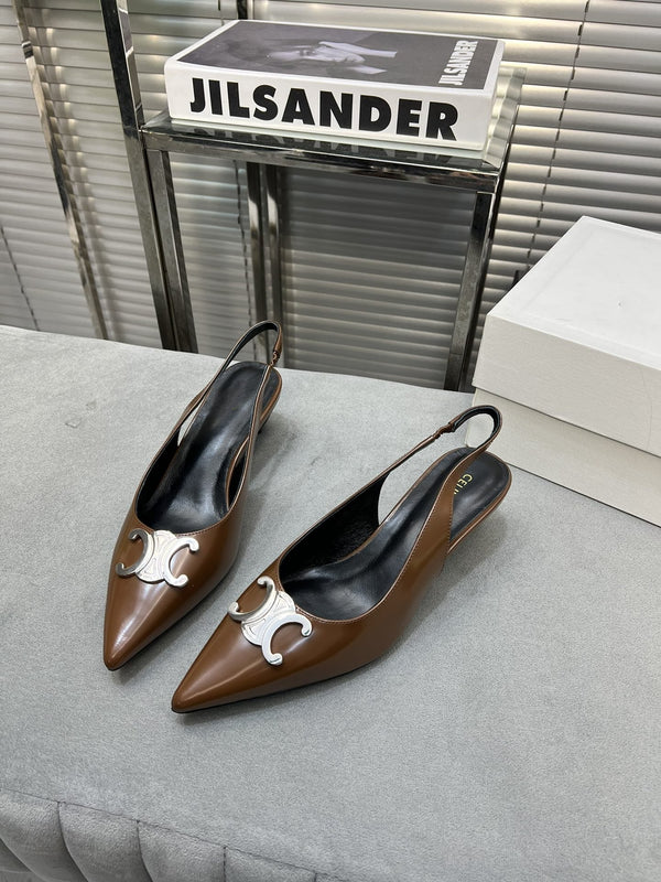 alma triomphe 50 slingback chocolate patent calfskin