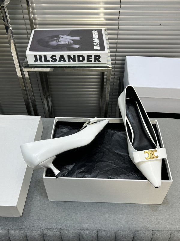 cl pumps 50 white calfskin