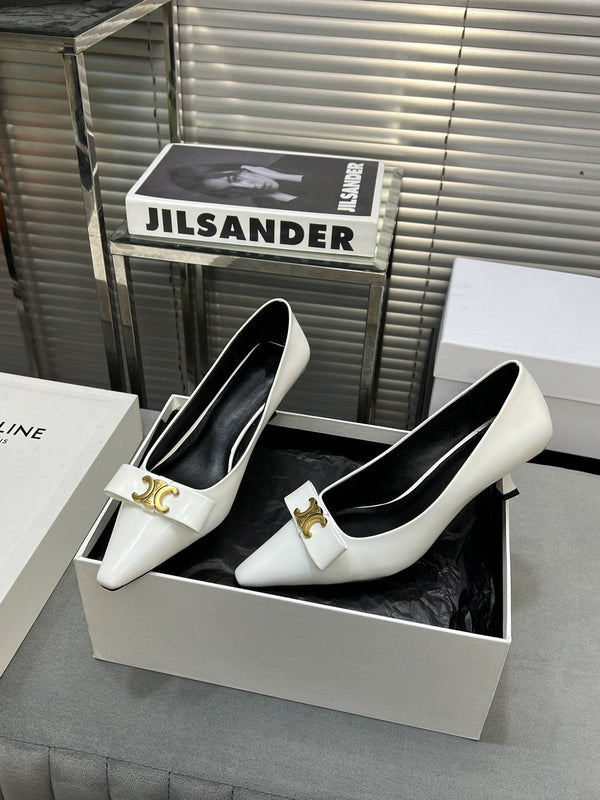 cl pumps 50 white calfskin