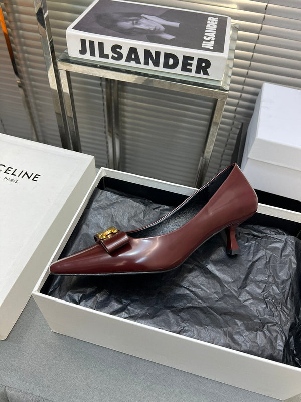 cl pumps 50 burgundy calfskin