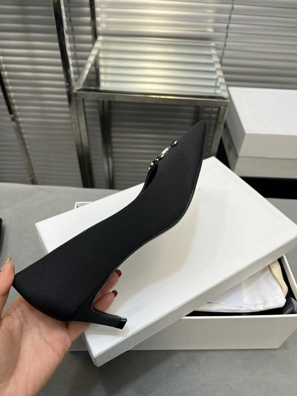 cl pumps 50 black grosgrain