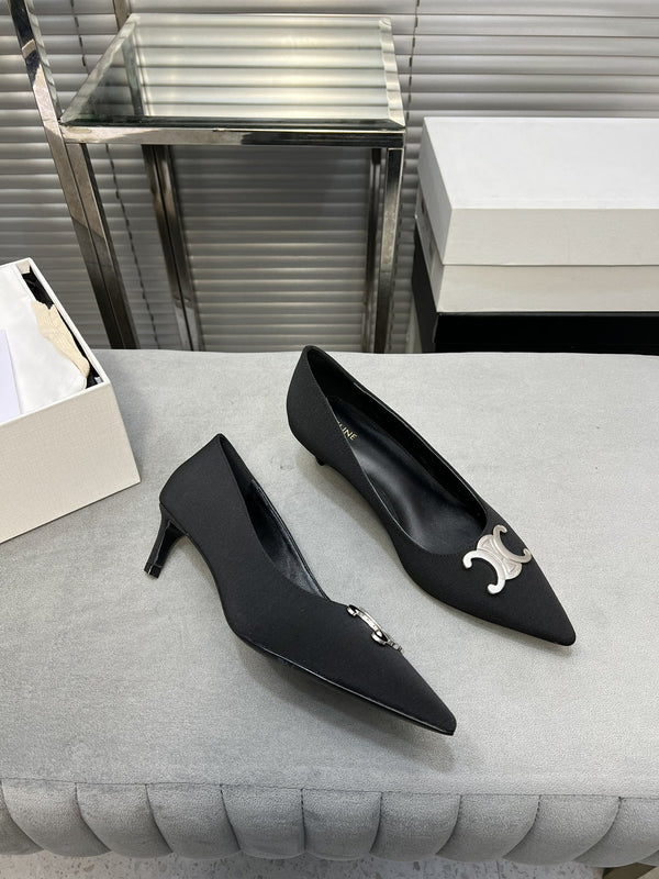 cl pumps 50 black grosgrain