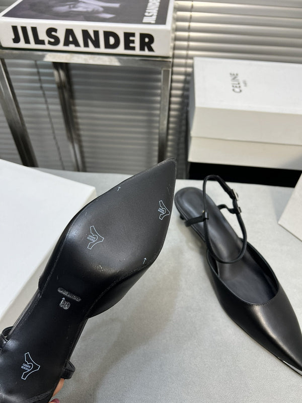 cl kitten 50 with metal toe black calfskin