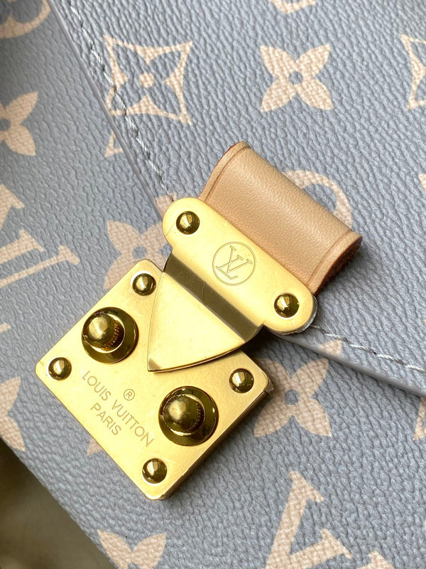 BORSA MÉTIS EAST WEST 21 IN GRIGIO CREMA MONOGRAMMA TELA TRIANON FERRAMENTA ORO