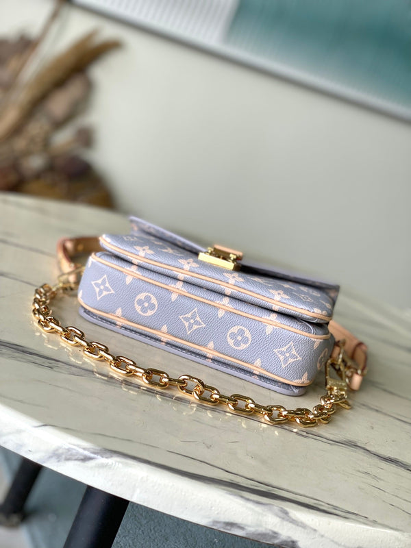 BORSA MÉTIS EAST WEST 21 IN GRIGIO CREMA MONOGRAMMA TELA TRIANON FERRAMENTA ORO