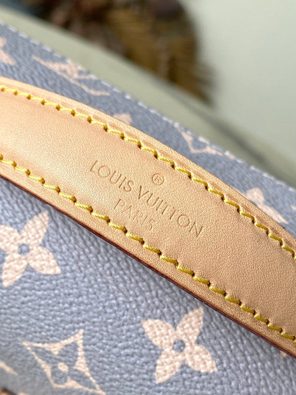 BORSA MÉTIS EAST WEST 21 IN GRIGIO CREMA MONOGRAMMA TELA TRIANON FERRAMENTA ORO