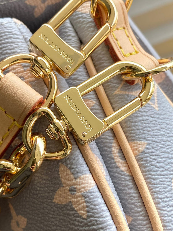 BORSA MÉTIS EAST WEST 21 IN GRIGIO CREMA MONOGRAMMA TELA TRIANON FERRAMENTA ORO