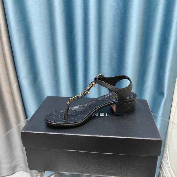 cc thong sandal 40 black calfskin