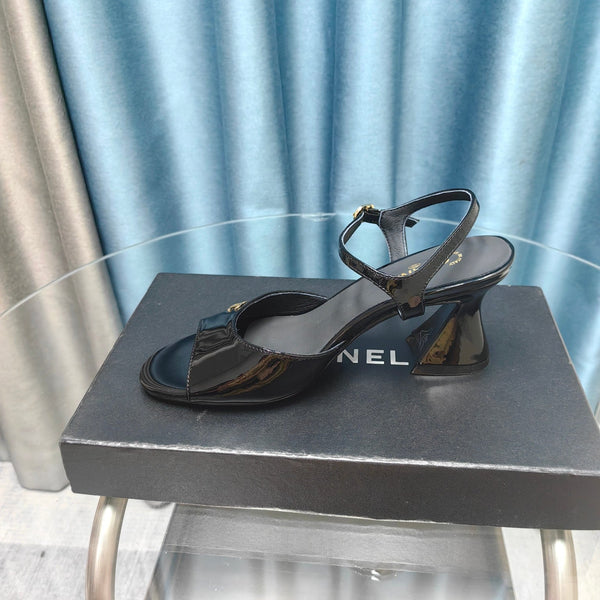 cc slingbacks sandal 85 black patent calfskin