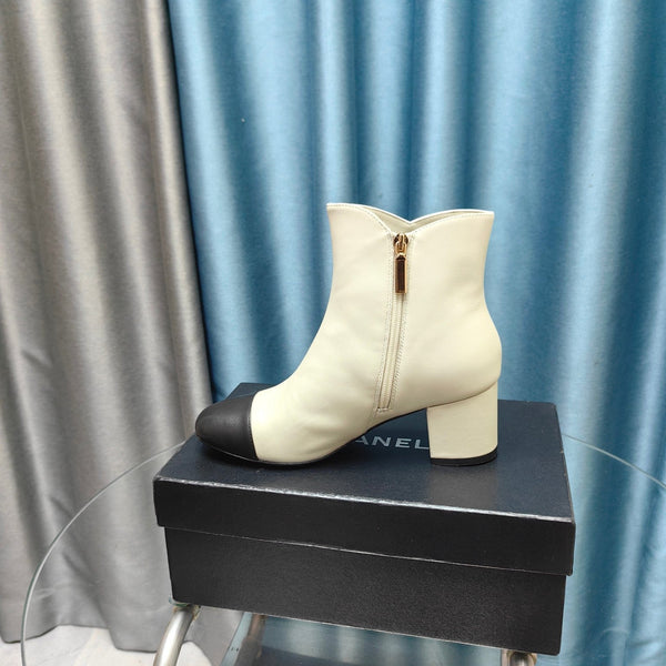 CC Ankle Boots White Cowhide