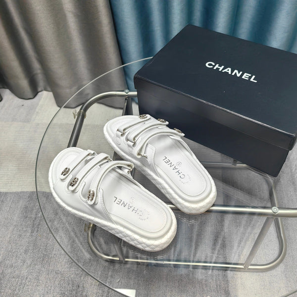 CC 25C Sandal Triple Straps White Calfskin