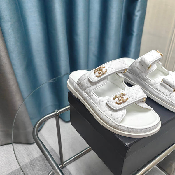 CC 25C Dad Mule White Grained Calfskin