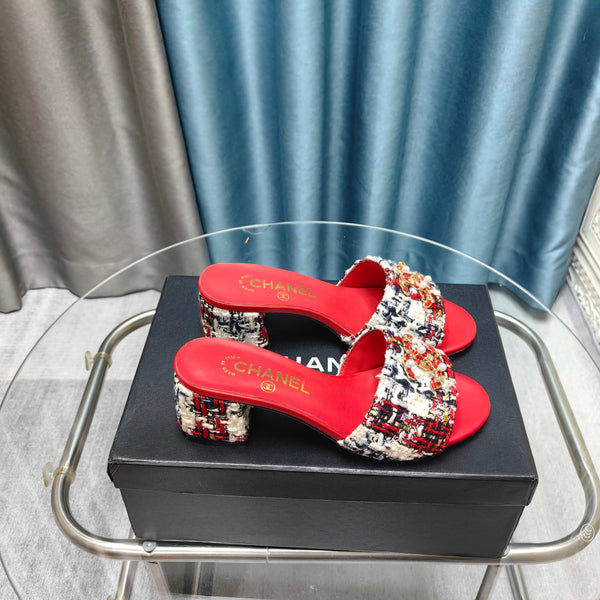 CC 25 Sandal Heel 5cm Tweed Mop