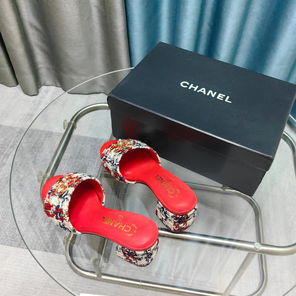 CC 25 Sandal Heel 5cm Tweed Mop