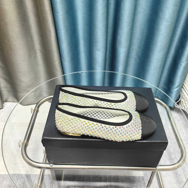 CC 25P Ballet Flat White Mesh Fabric