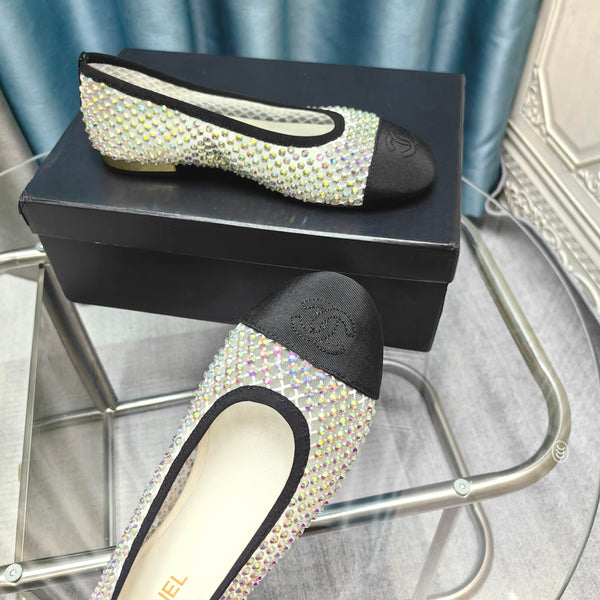 CC 25P Ballet Flat White Mesh Fabric