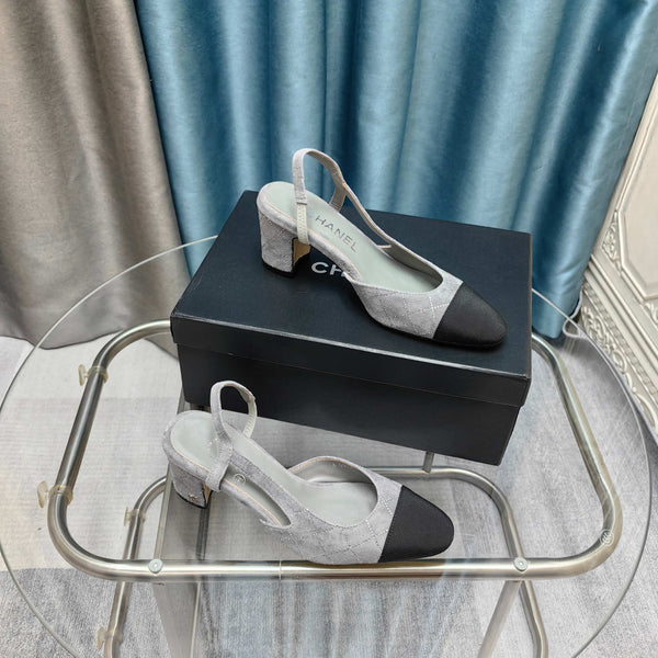 CC 25 Slingback 6.5cm Grey Suede