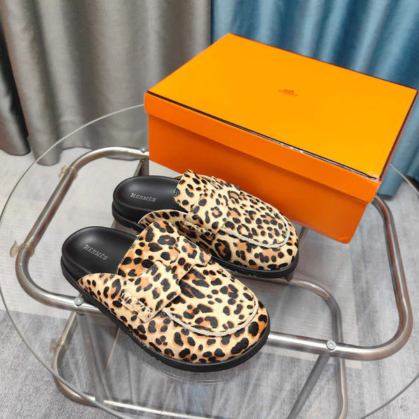 HM 25 Go Mule Light Leopark Horsehair Fabric 369355