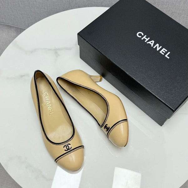 CC 25 Pumps 50mm Beige Black Sheepskin 368793