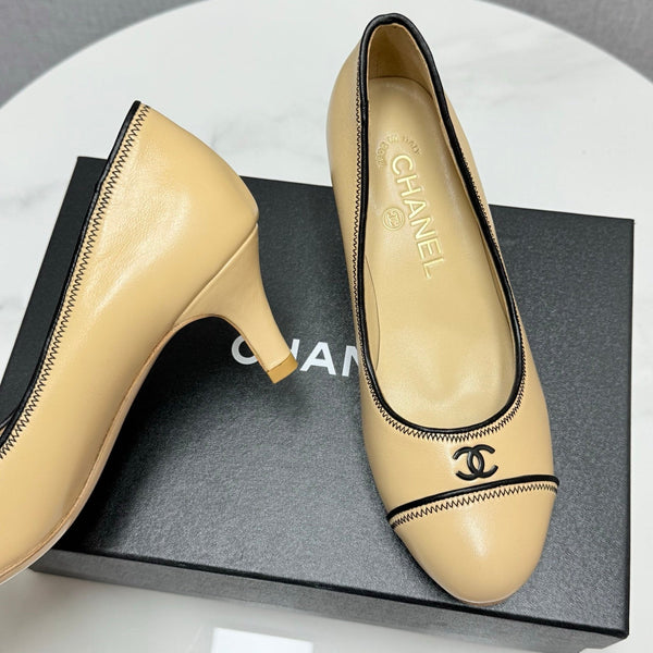 CC 25 Pumps 50mm Beige Black Sheepskin 368793