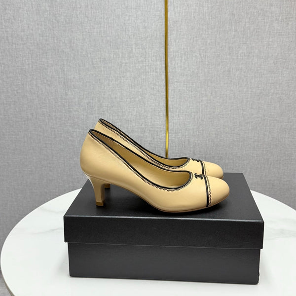CC 25 Pumps 50mm Beige Black Sheepskin 368793