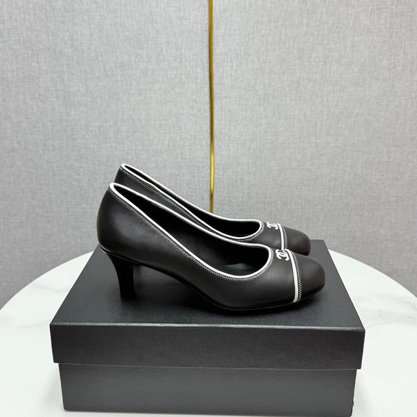 CC 25 Pumps 50mm Black White Sheepskin 368795