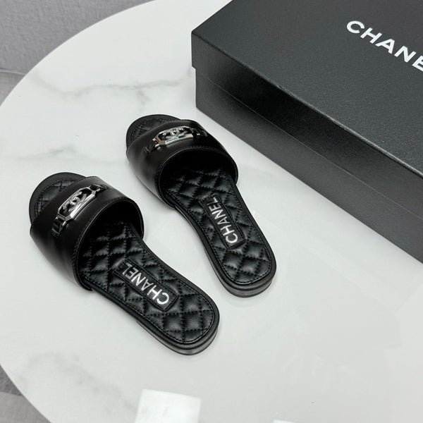 CC 25 Mule Sandals Black Sheepskin 368799