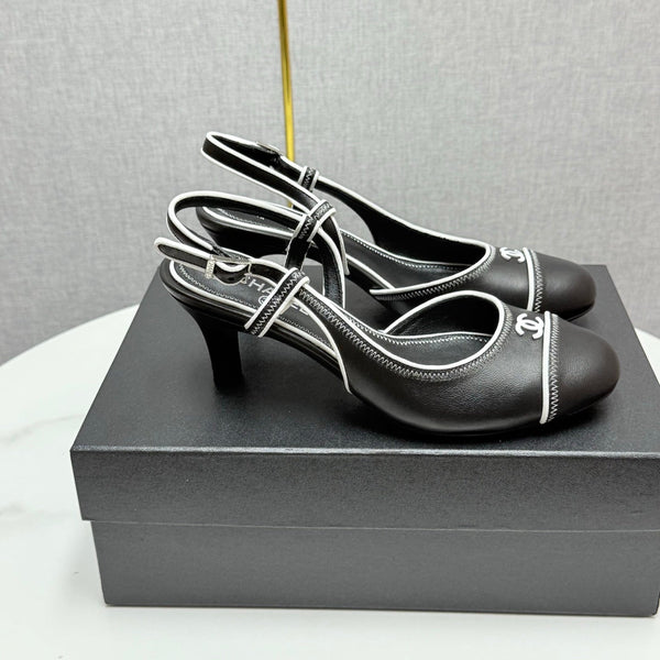 CC 25 Slingback 50mm Black White Sheepskin 368797