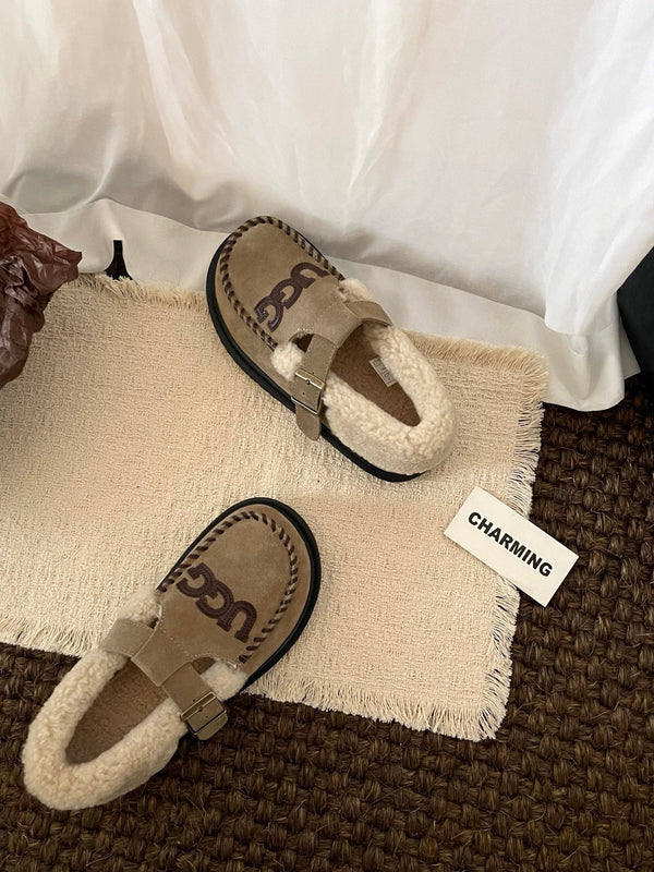 UGG Teddy Loafers Warm Sand Suede Sheepskin Wool 512890