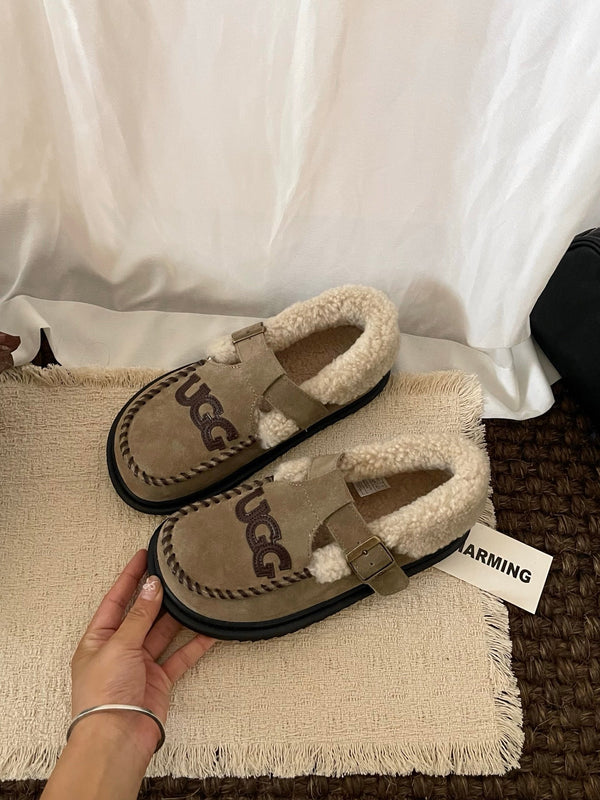 UGG Teddy Loafers Warm Sand Suede Sheepskin Wool 512890