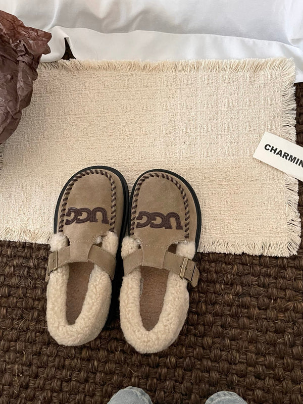 UGG Teddy Loafers Warm Sand Suede Sheepskin Wool 512890