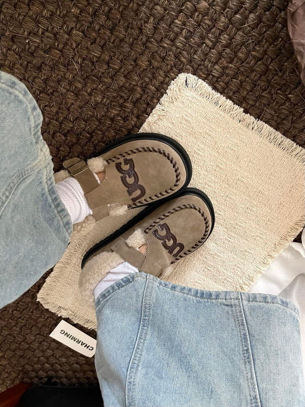 UGG Teddy Loafers Warm Sand Suede Sheepskin Wool 512890