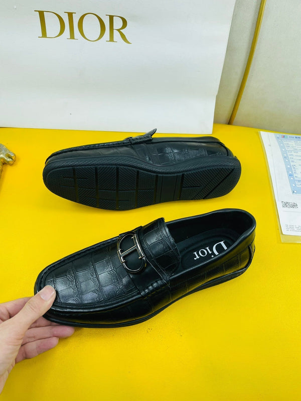 CD SYMBOL GRANVILLE LOAFER IN PELLE DI VITELLO GOFFRATA NERA