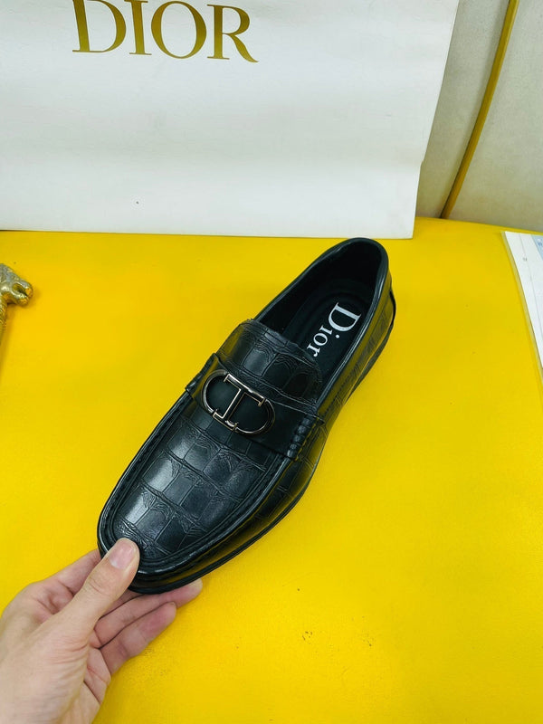 CD SYMBOL GRANVILLE LOAFER IN PELLE DI VITELLO GOFFRATA NERA