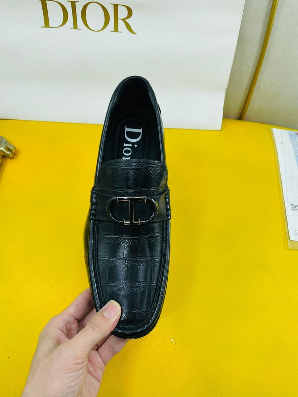 CD SYMBOL GRANVILLE LOAFER IN PELLE DI VITELLO GOFFRATA NERA