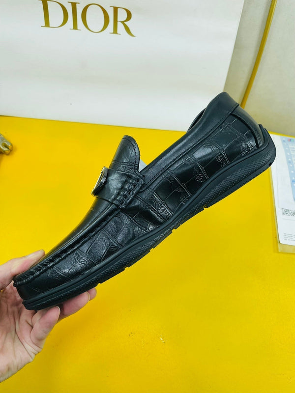 CD SYMBOL GRANVILLE LOAFER IN PELLE DI VITELLO GOFFRATA NERA