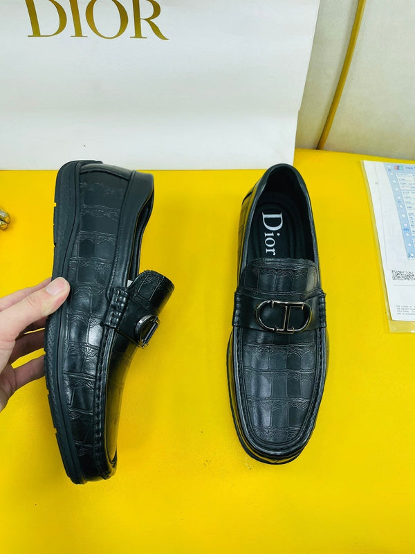 CD SYMBOL GRANVILLE LOAFER IN PELLE DI VITELLO GOFFRATA NERA