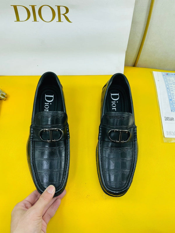 CD SYMBOL GRANVILLE LOAFER IN PELLE DI VITELLO GOFFRATA NERA