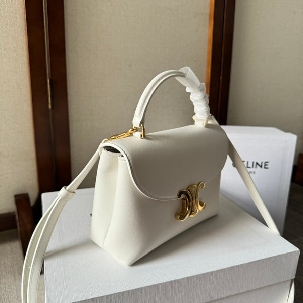 TEEN NINO BAG 20 IN WHITE SOFT CALFSKIN GOLD HARDWARE